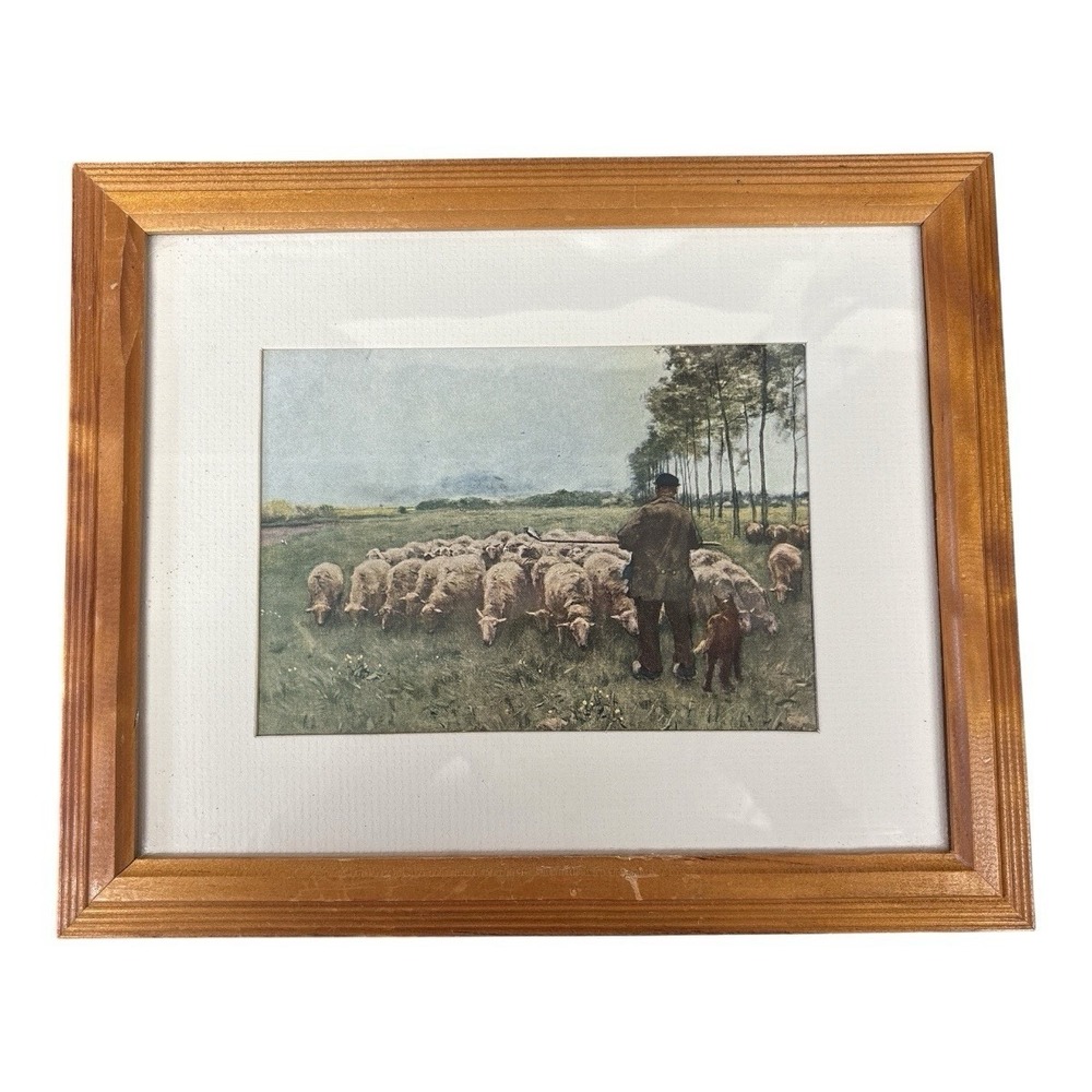 Vintage‎ 1924 Anton Mauve Museum Print Spring, Shepherd & Flock framed